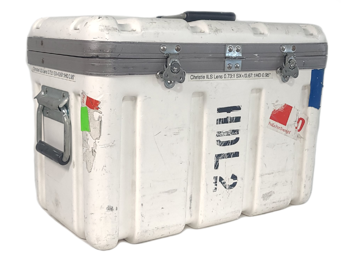 Christie 118-100110-XX ILS 3-Chip DLP Fixed Projector Lens, 0.73:1 SX+/ 0.67:1 HD 0.95" In Hard Carry Case