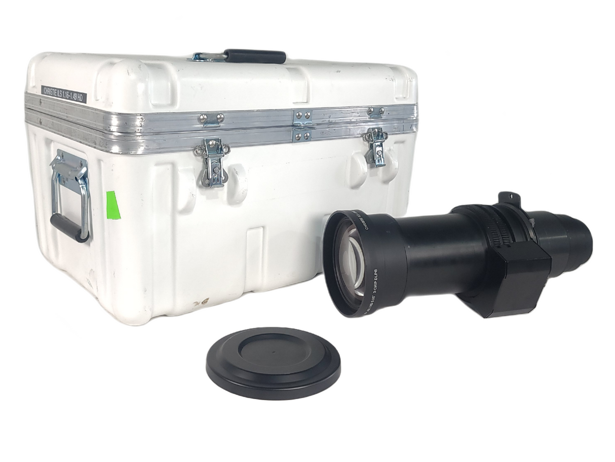 Christie 118-100111-XX ILS 3-Chip DLP Projector Lens, 1.25-1.6:1 SX+/ 1.16-1.49:1 HD 0.95" In Hard Carry Case
