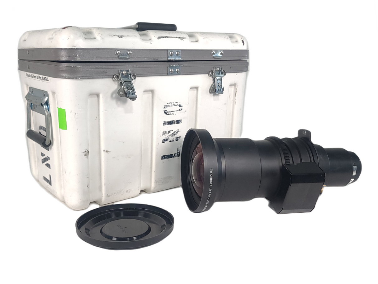 Christie 118-100110-XX ILS 3-Chip DLP Fixed Projector Lens, 0.73:1 SX+/ 0.67:1 HD 0.95" In Hard Carry Case