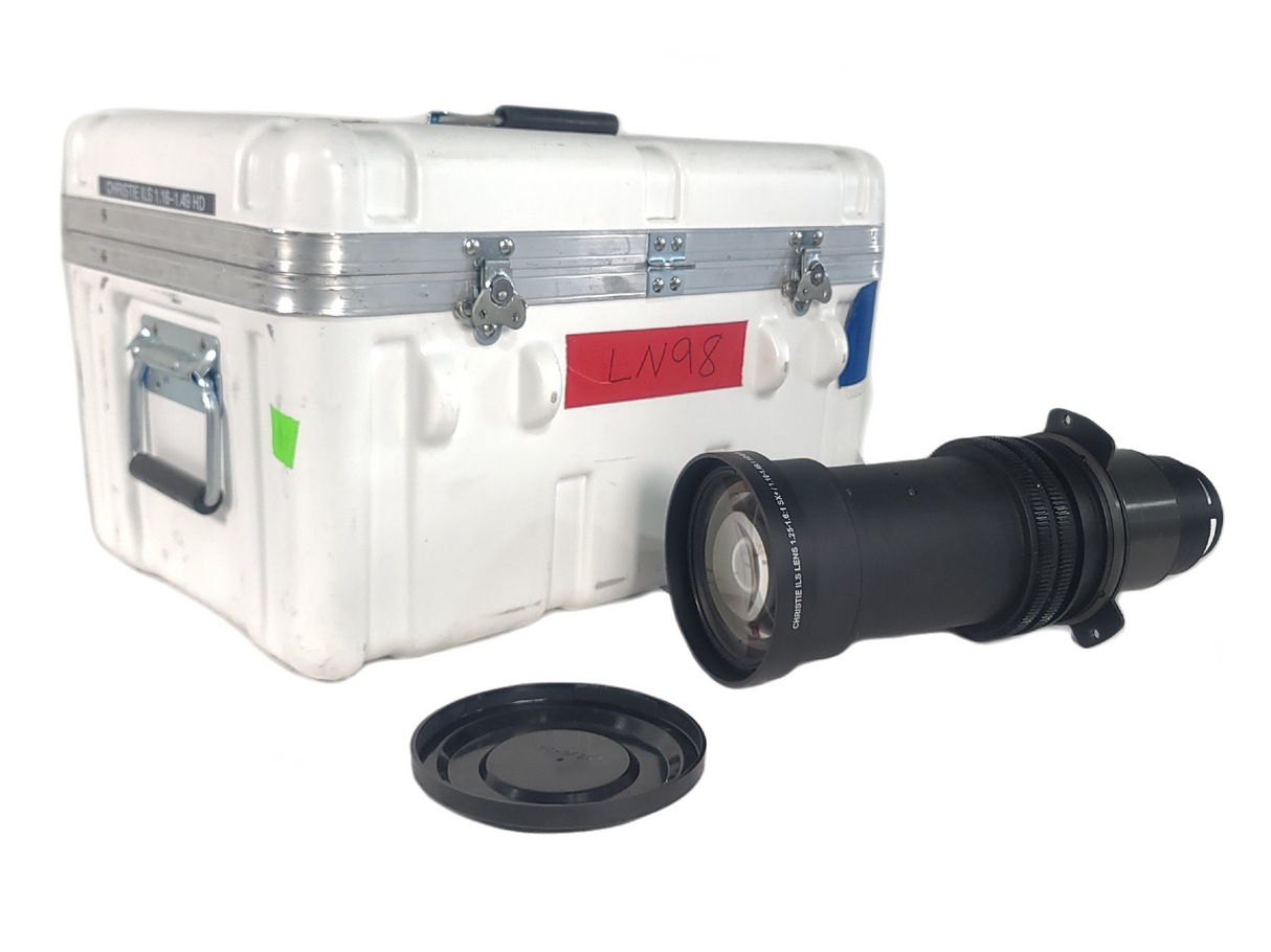 Christie 118-100111-XX ILS 3-Chip DLP Projector Lens, 1.25-1.6:1 SX+/ 1.16-1.49:1 HD 0.95" In Hard Carry Case