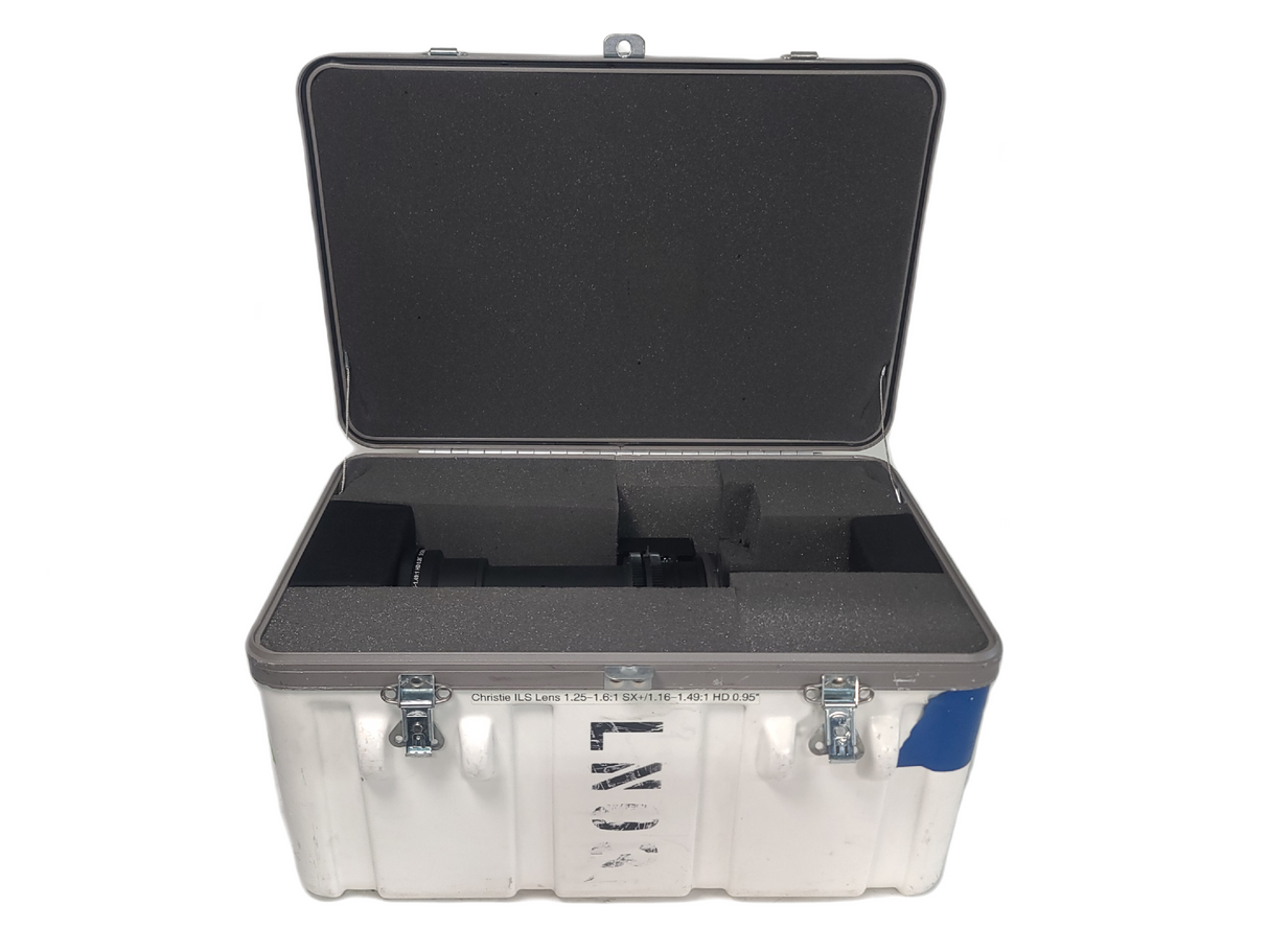 Christie 118-100111-XX ILS 3-Chip DLP Projector Lens, 1.25-1.6:1 SX+/ 1.16-1.49:1 HD 0.95" In Hard Carry Case