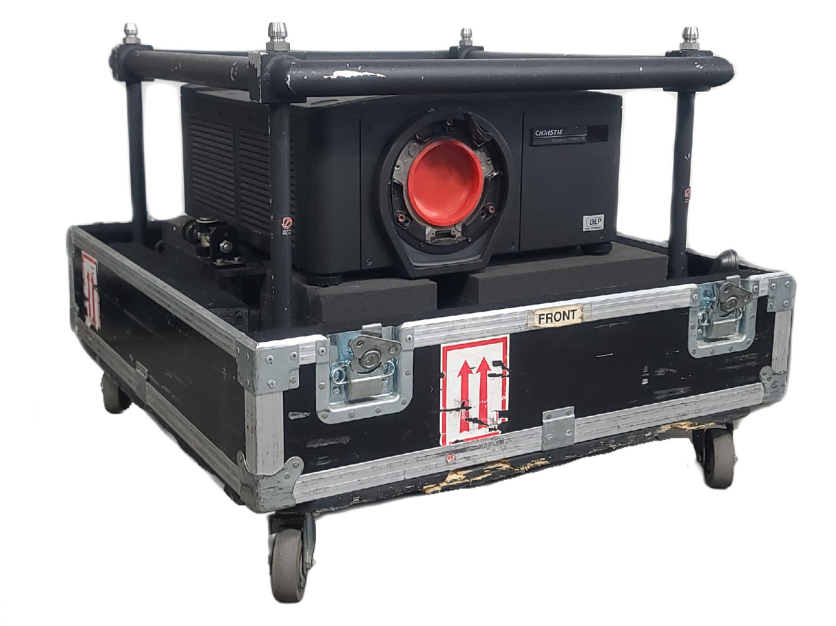 Christie HD10K-M Roadster 1080P 3DLP 10000 Lumen Large Venue Projector (Lamp Hours 511) w/ Accessories In Wheeled Road Case