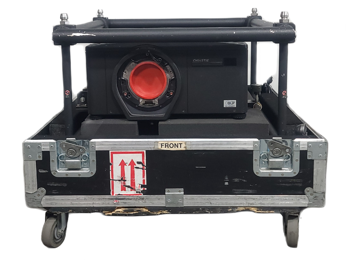 Christie HD10K-M Roadster 1080P 3DLP 10000 Lumen Large Venue Projector (Lamp Hours 511) w/ Accessories In Wheeled Road Case