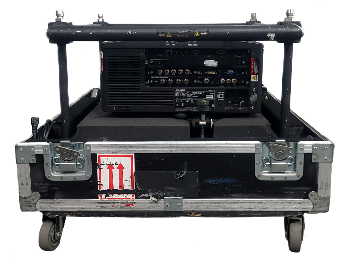Christie HD10K-M Roadster 1080P 3DLP 10000 Lumen Large Venue Projector (Lamp Hours 511) w/ Accessories In Wheeled Road Case