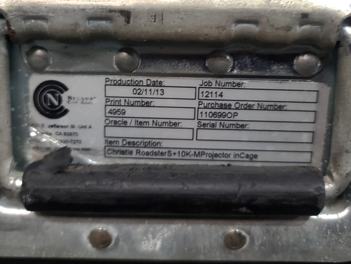 Christie HD10K-M Roadster 1080P 3DLP 10000 Lumen Large Venue Projector (Lamp Hours 511) w/ Accessories In Wheeled Road Case