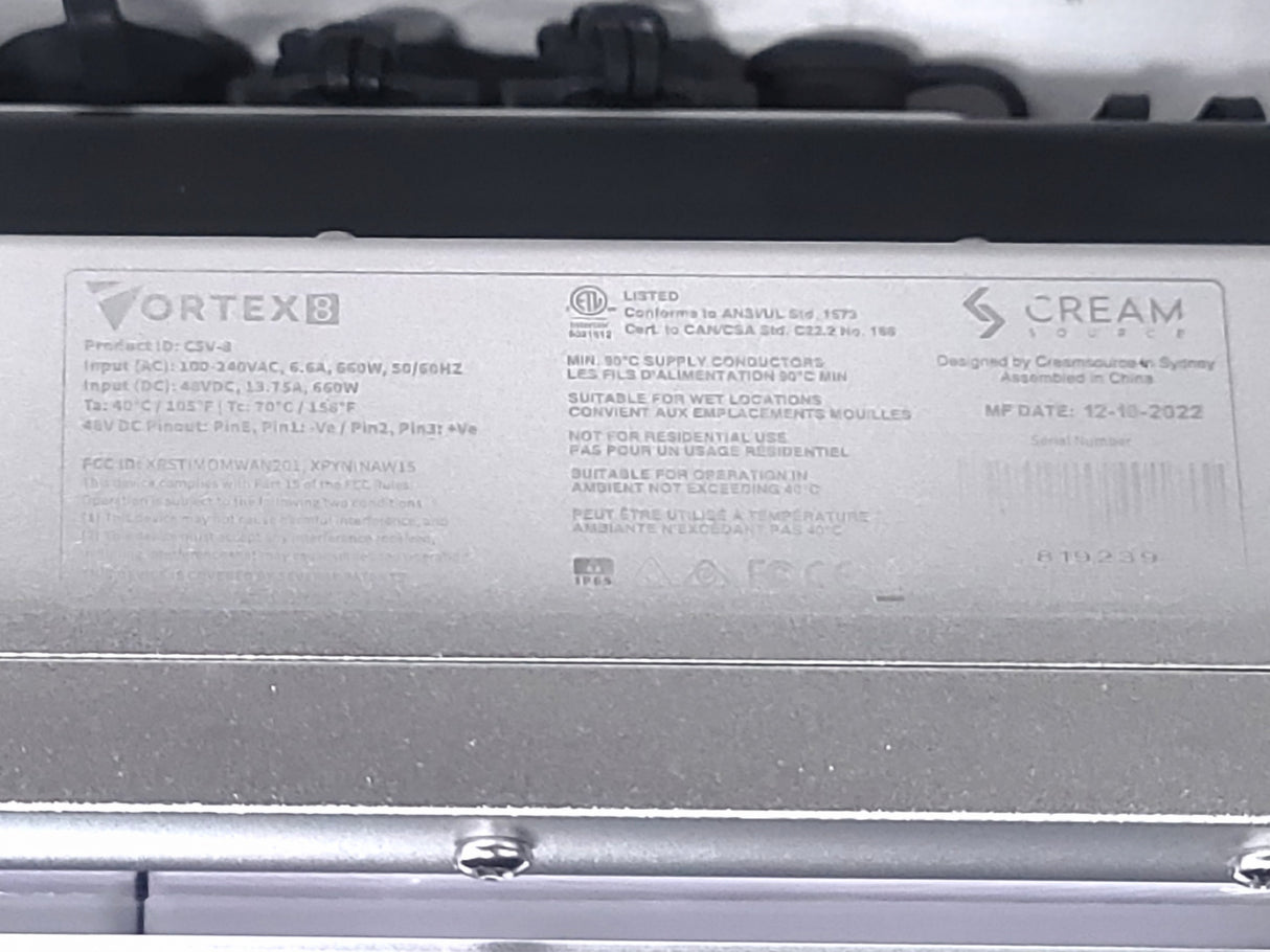 Cream Source Vortex8 2x1 RGBW 650W LED Light w/ Mount, Diffuser, Jumper Cable & Barn Doors