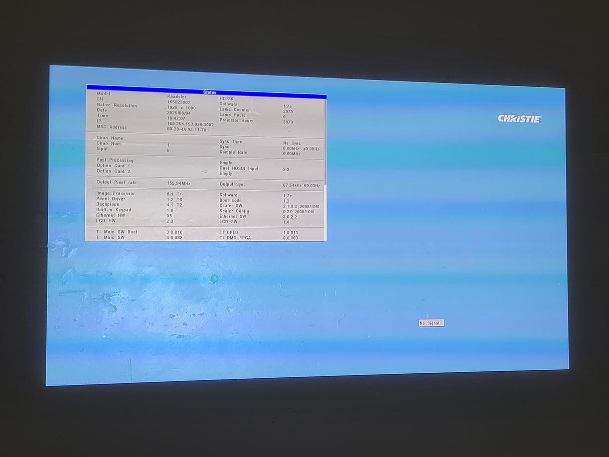 Christie Roadster HD18K 1080 HD 18000 Lumens 3-Chip DLP Digital Projector (Lamp Hours 0) in Wheeled Road Case (NO LENS)