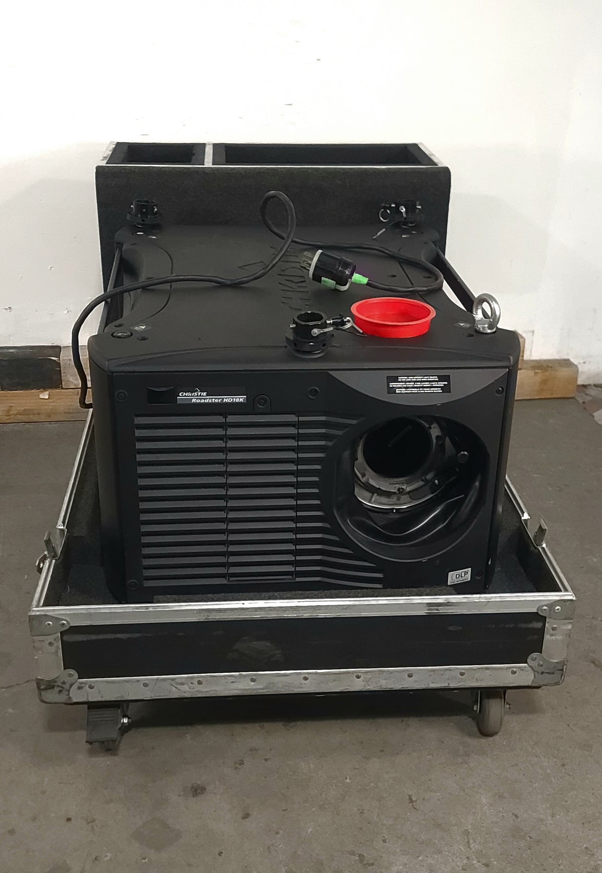 Christie Roadster HD18K 1080 HD 18000 Lumens 3-Chip DLP Digital Projector (Lamp Hours 0) in Wheeled Road Case (NO LENS)