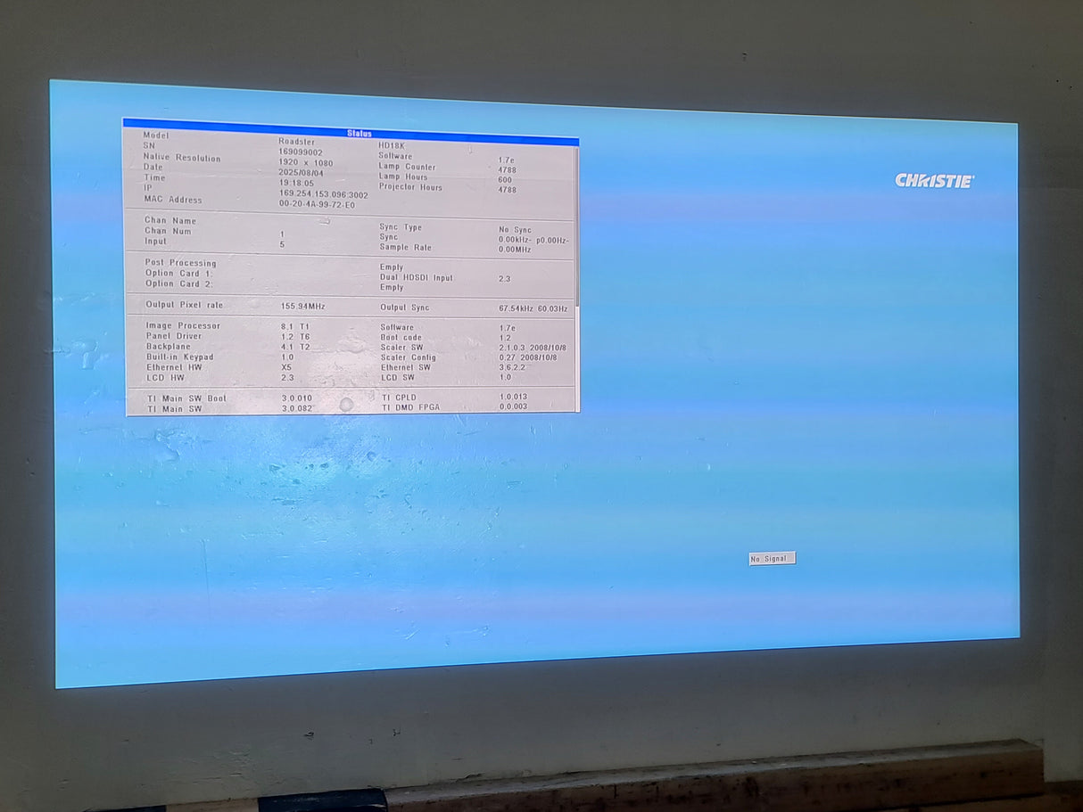 Christie Roadster HD18K 1080 HD 18000 Lumens 3-Chip DLP Digital Projector (Lamp Hours 600) in Wheeled Road Case (NO LENS)