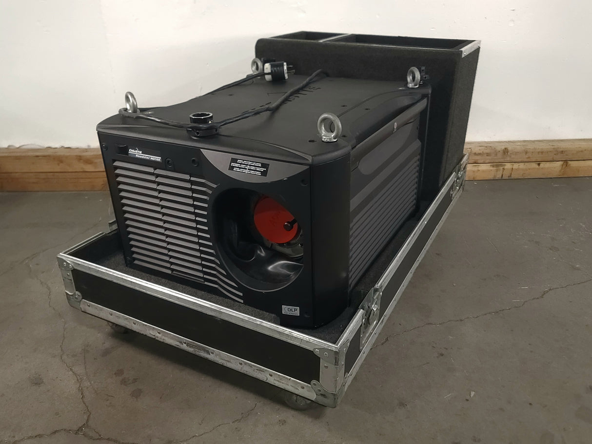 Christie Roadster HD18K 1080 HD 18000 Lumens 3-Chip DLP Digital Projector (Lamp Hours 600) in Wheeled Road Case (NO LENS)