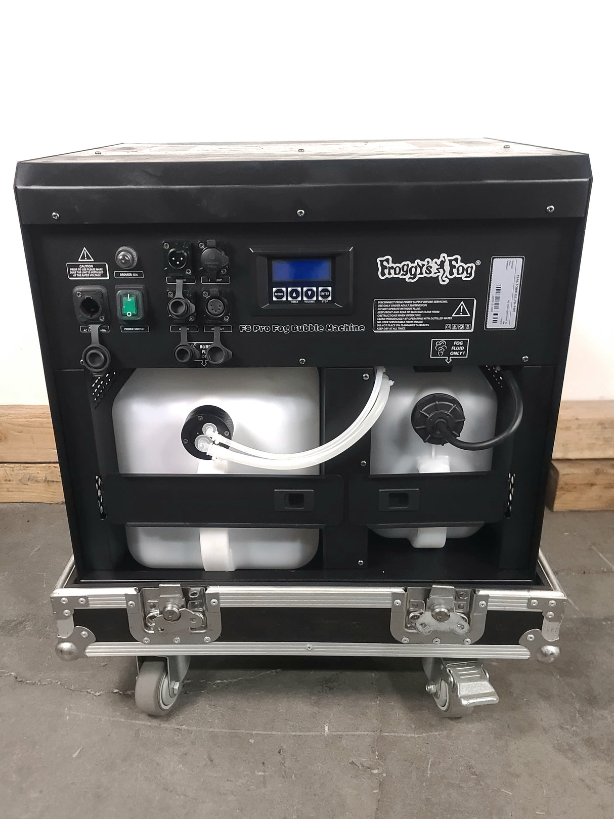 Froggy's Fog Fobbles F8 Pro Fog/Haze/Bubbles Machine in Wheeled Road Case