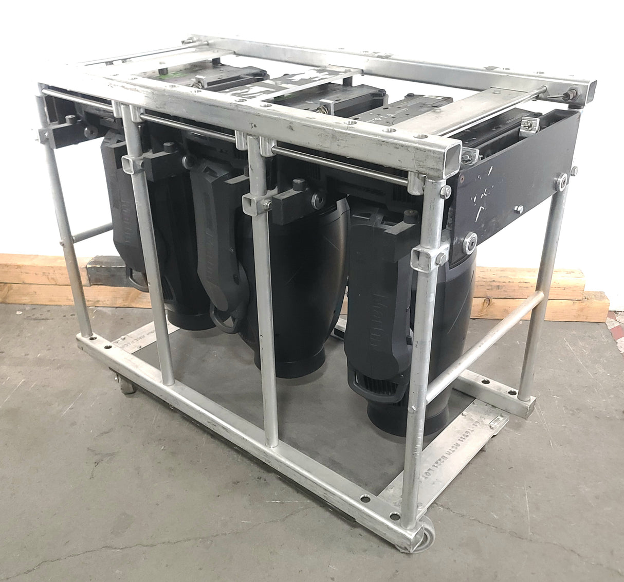 (3) Martin Viper Wash DX Moving Head Lights w/ Accessories in Steel Road Cage