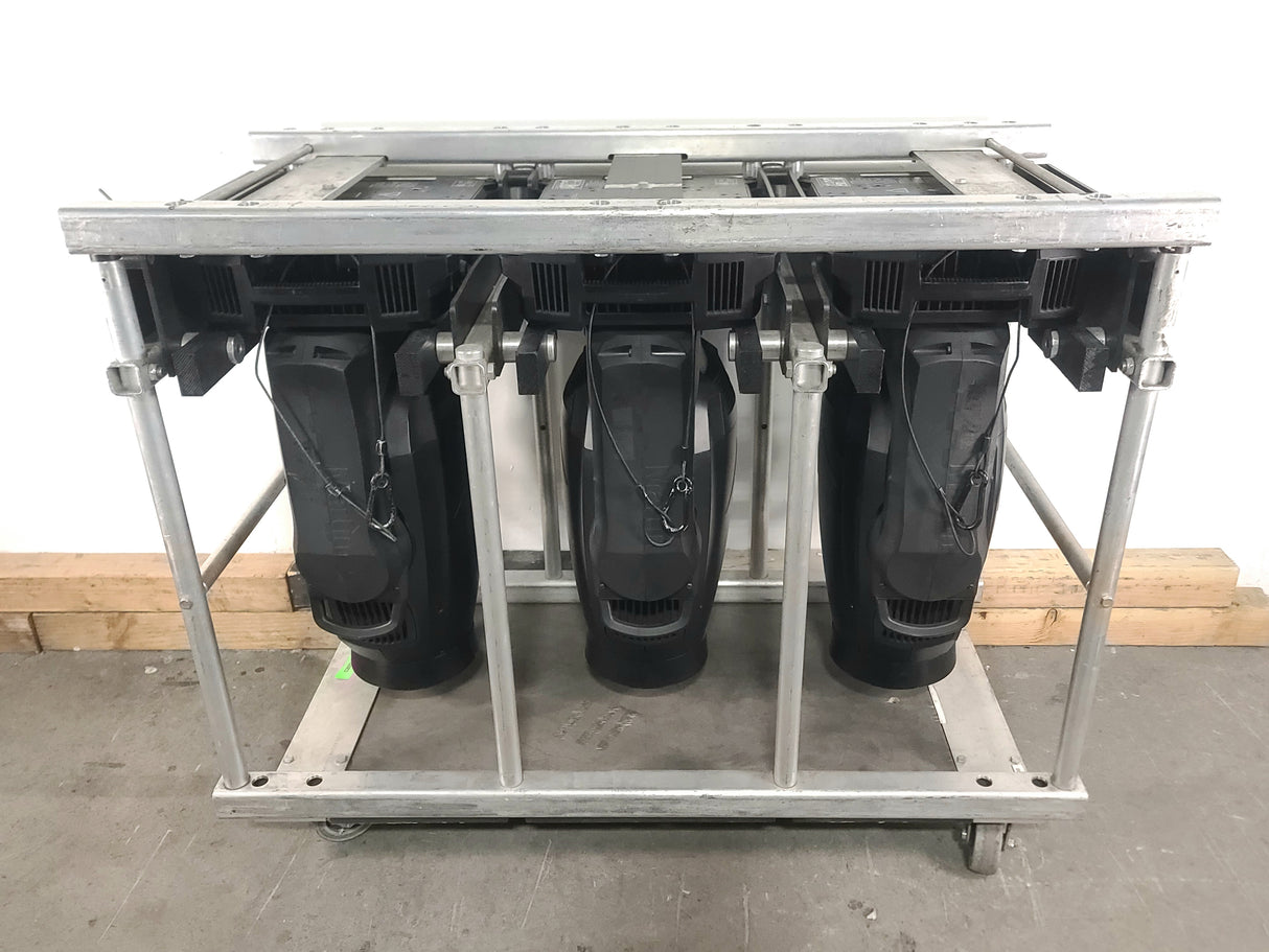 (3) Martin Viper Wash DX Moving Head Lights w/ Accessories in Steel Road Cage
