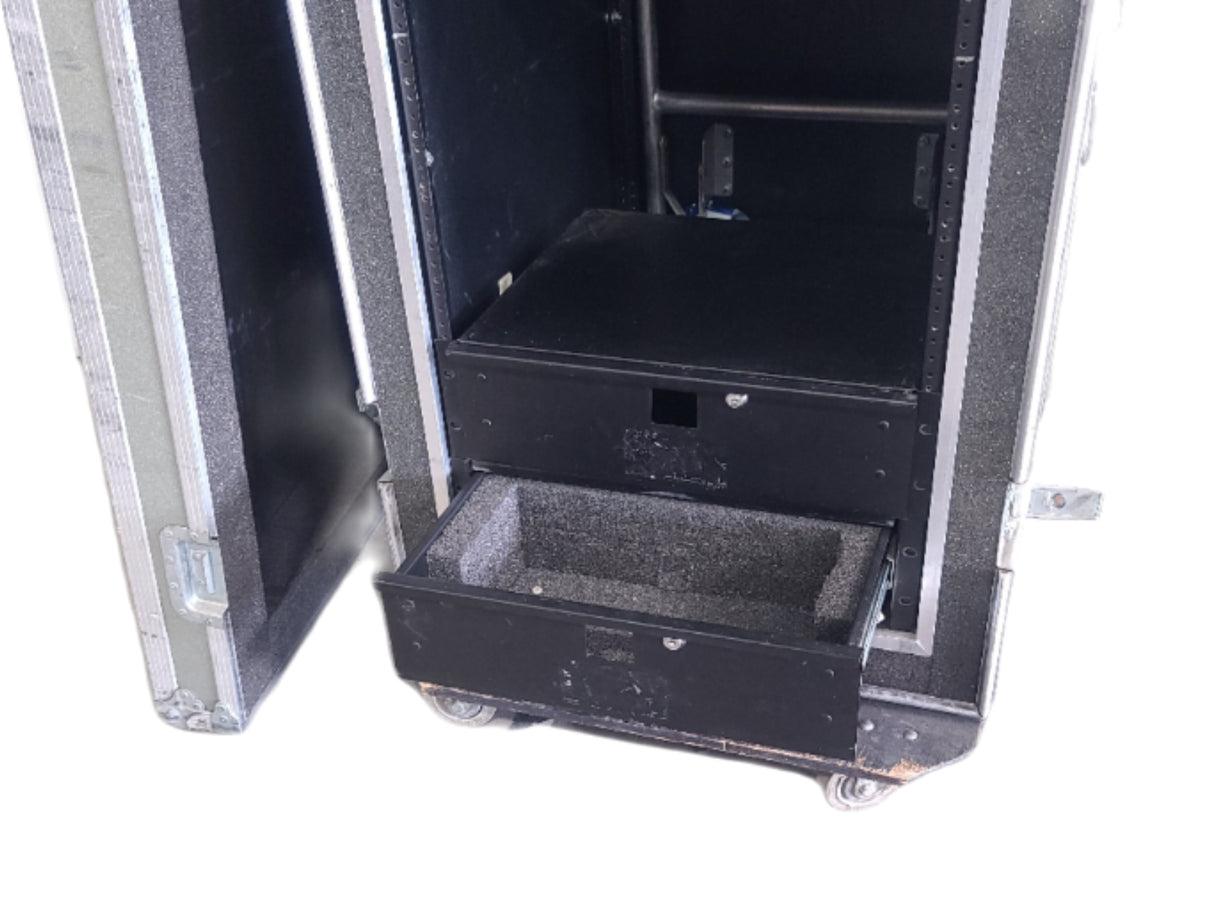 22x19x47 LM Engineering 26RU Wheeled Rack Case w/ (2) Drawers