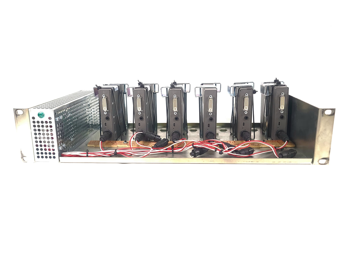 (6) AJA ROI-DVI Converters in Custom Power Rack Unit