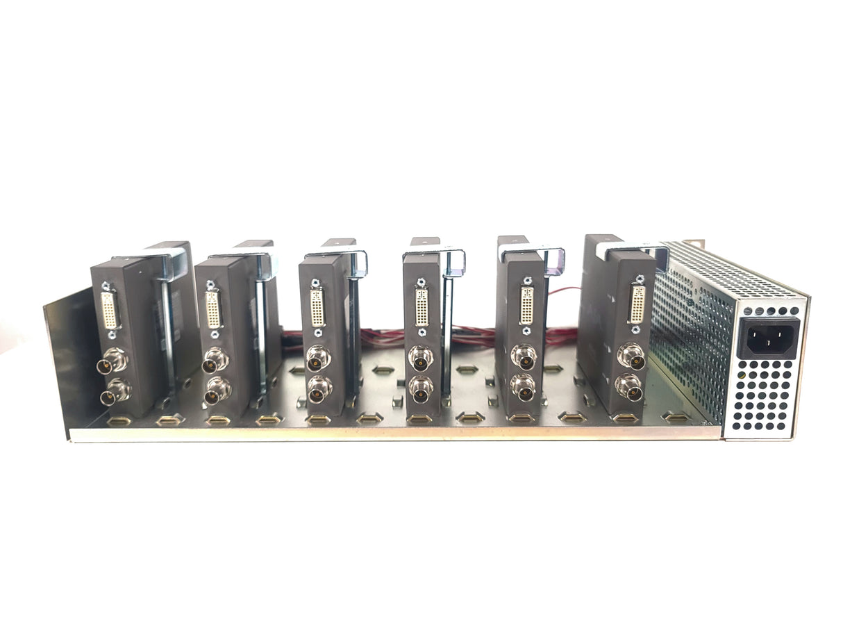 (6) AJA ROI-DVI Converters in Custom Power Rack Unit