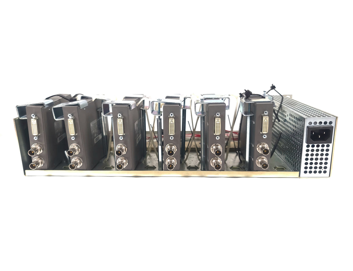 (6) AJA ROI-DVI Converters in Custom Power Rack Unit