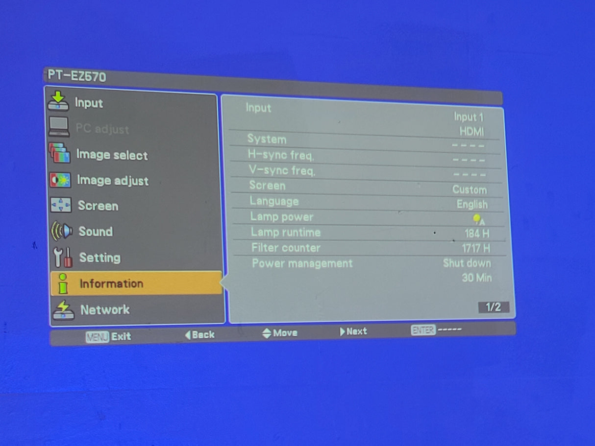 Panasonic PT-EZ570U WUXGA 3LCD Large Venue Projector w/ Accessories