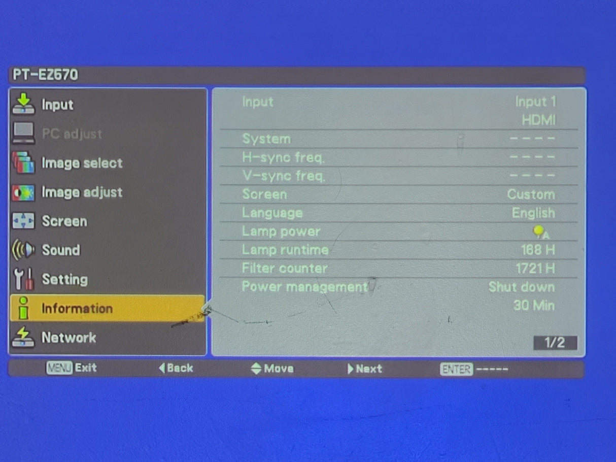 Panasonic PT-EZ570U WUXGA 3LCD Large Venue Projector w/ Accessories