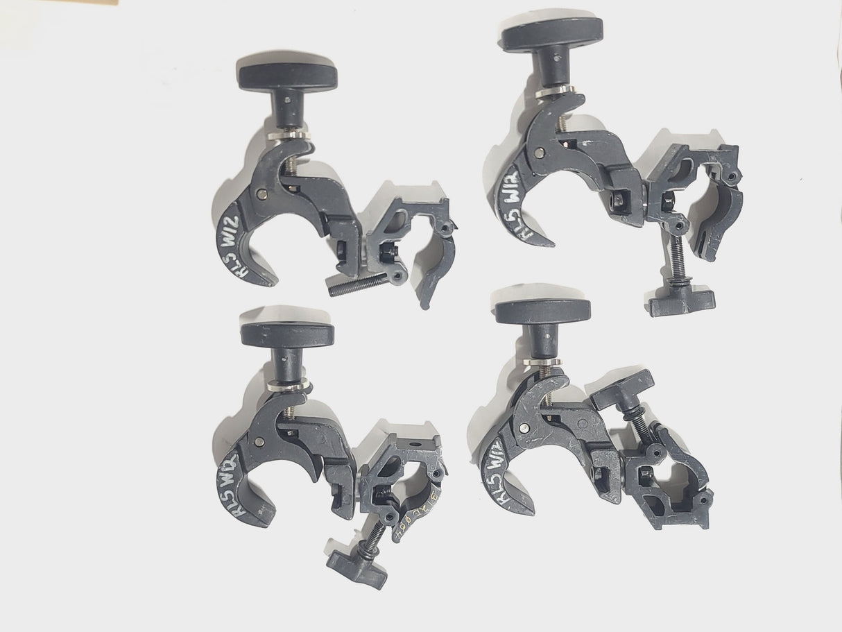 Barco RLS W12 11,000 Lumens WUXGA 1-Chip DLP (Lamp Hours 642 & 642) Large Venue Projector w/ (4) Mounting Clamps, Remote, Extra Lamp & PSU Cable in Wheeled Road Case (NO LENS)