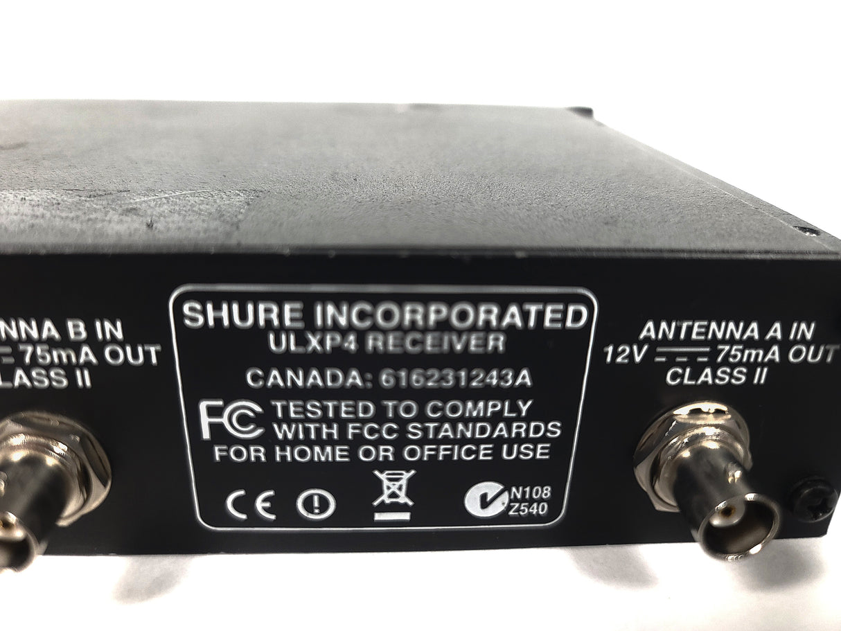 Shure ULXP4 Wireless Receiver Kit (J1: 554-590MHz) w/ Accessories in Pelican 1490 Case