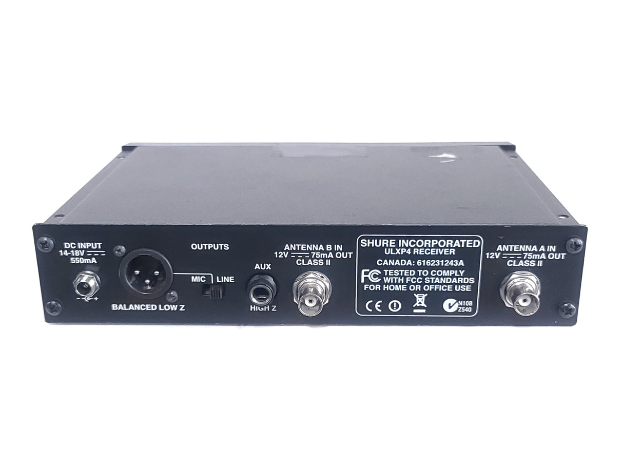 Shure ULXP4 Wireless Receiver Kit (J1: 554-590MHz) w/ Accessories in Pelican 1490 Case