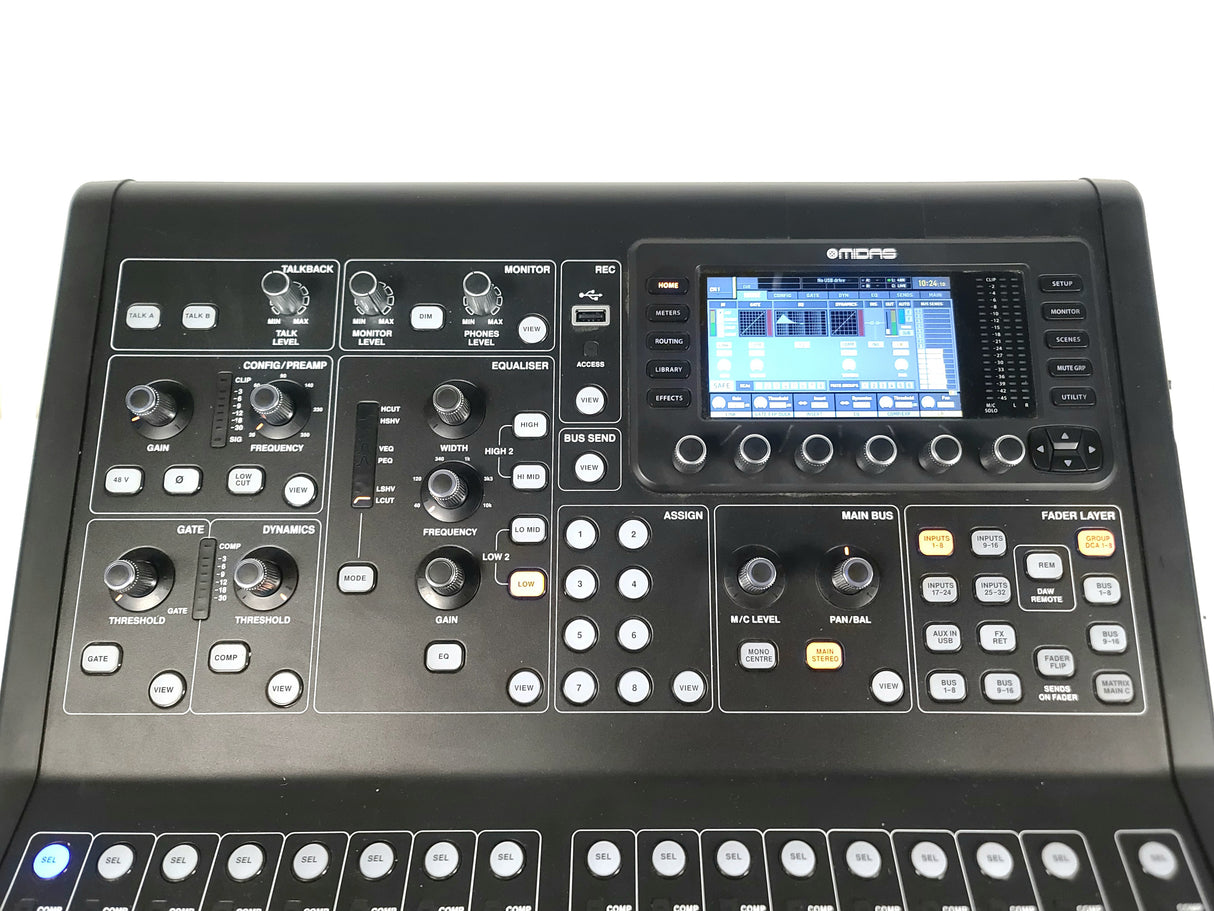 Midas M32R LIVE Digital Console for Live Performance and Studio Recording w/ Klark Teknik DN32-USB Option Card