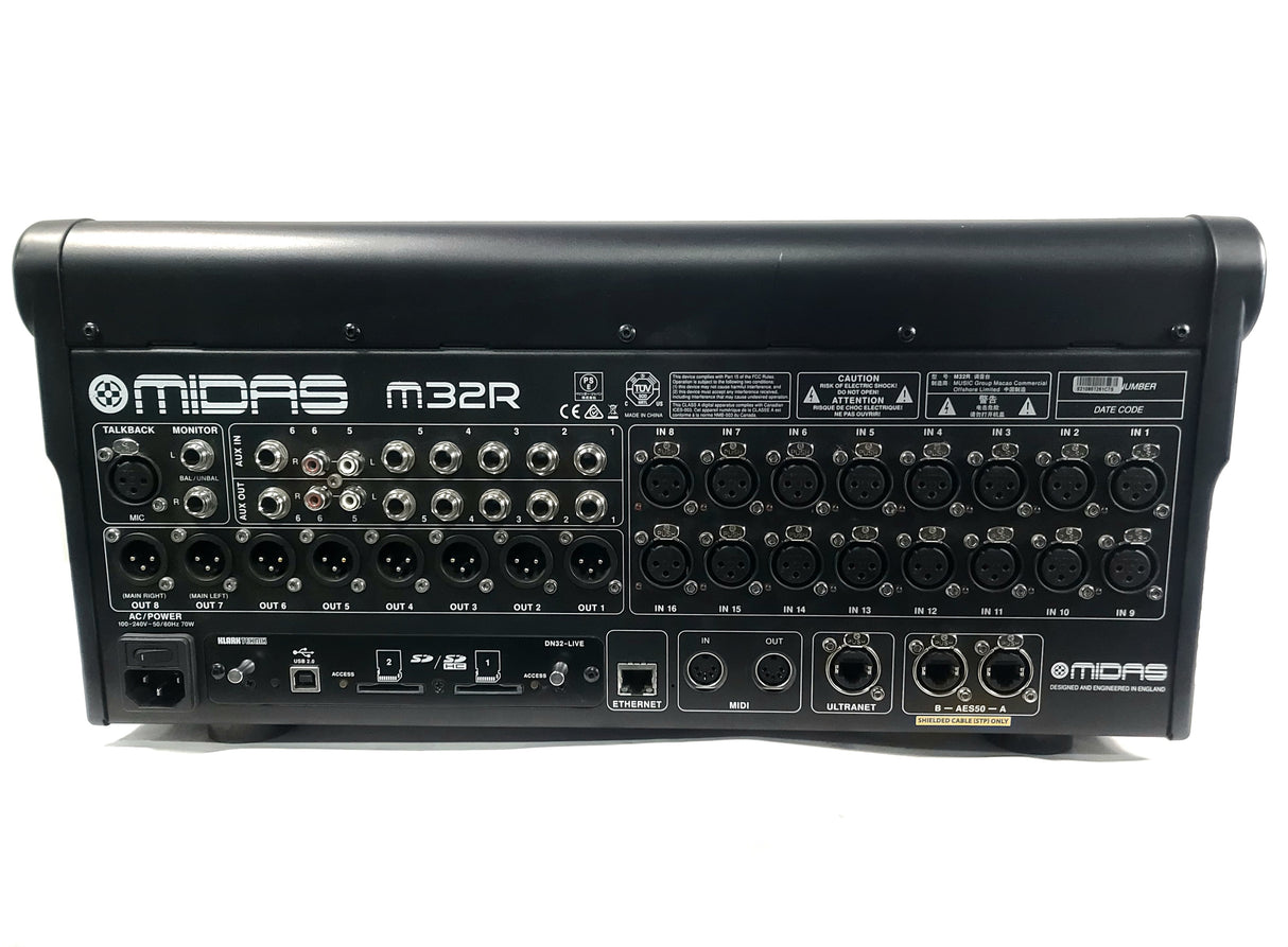 Midas M32R LIVE Digital Console for Live Performance and Studio Recording w/ Klark Teknik DN32-USB Option Card