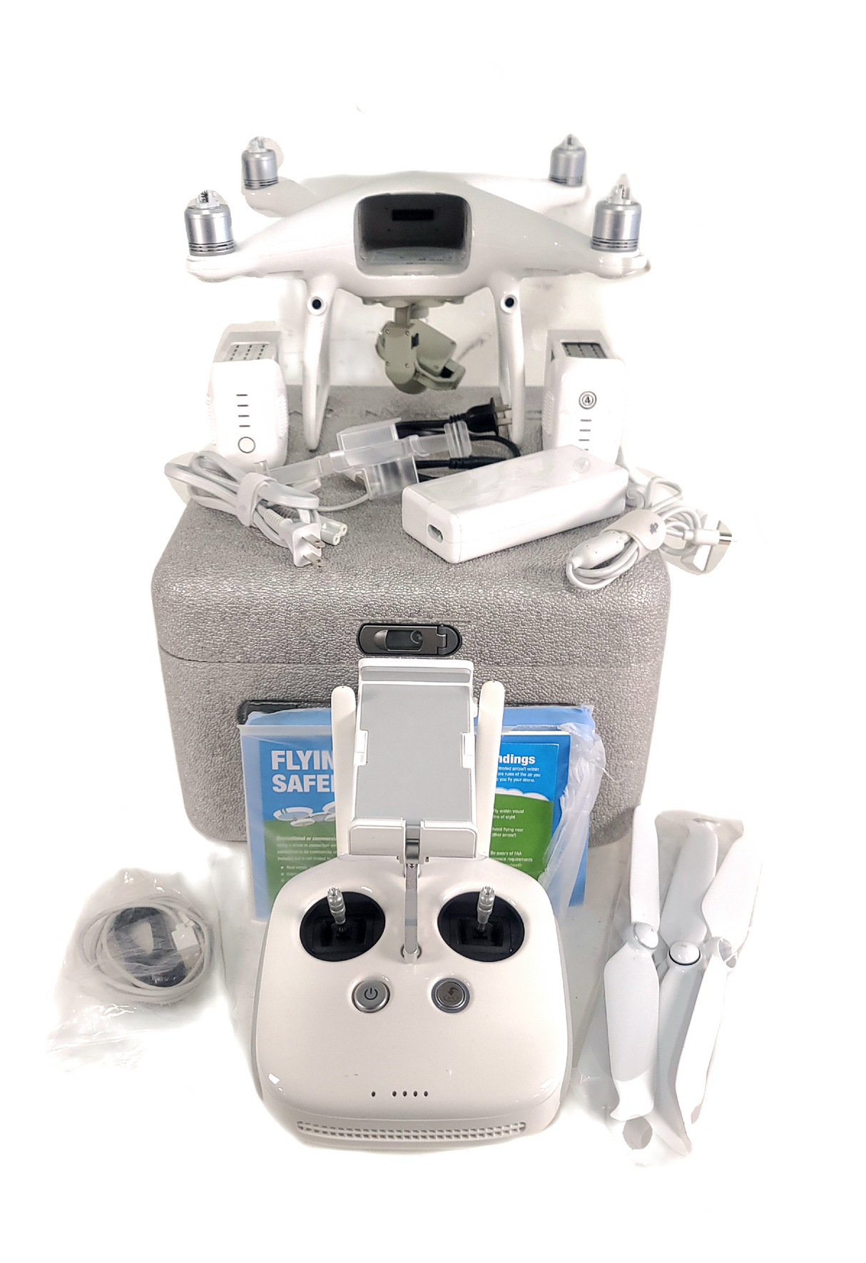 DJI WM331S Phantom 4 Pro V2.0 Drone w/ Gimble, DJI 1:2 8-11 24mm Camera, DJI GL300L Controller, Cell Phone Mount & Accessories in DJI Travel Case