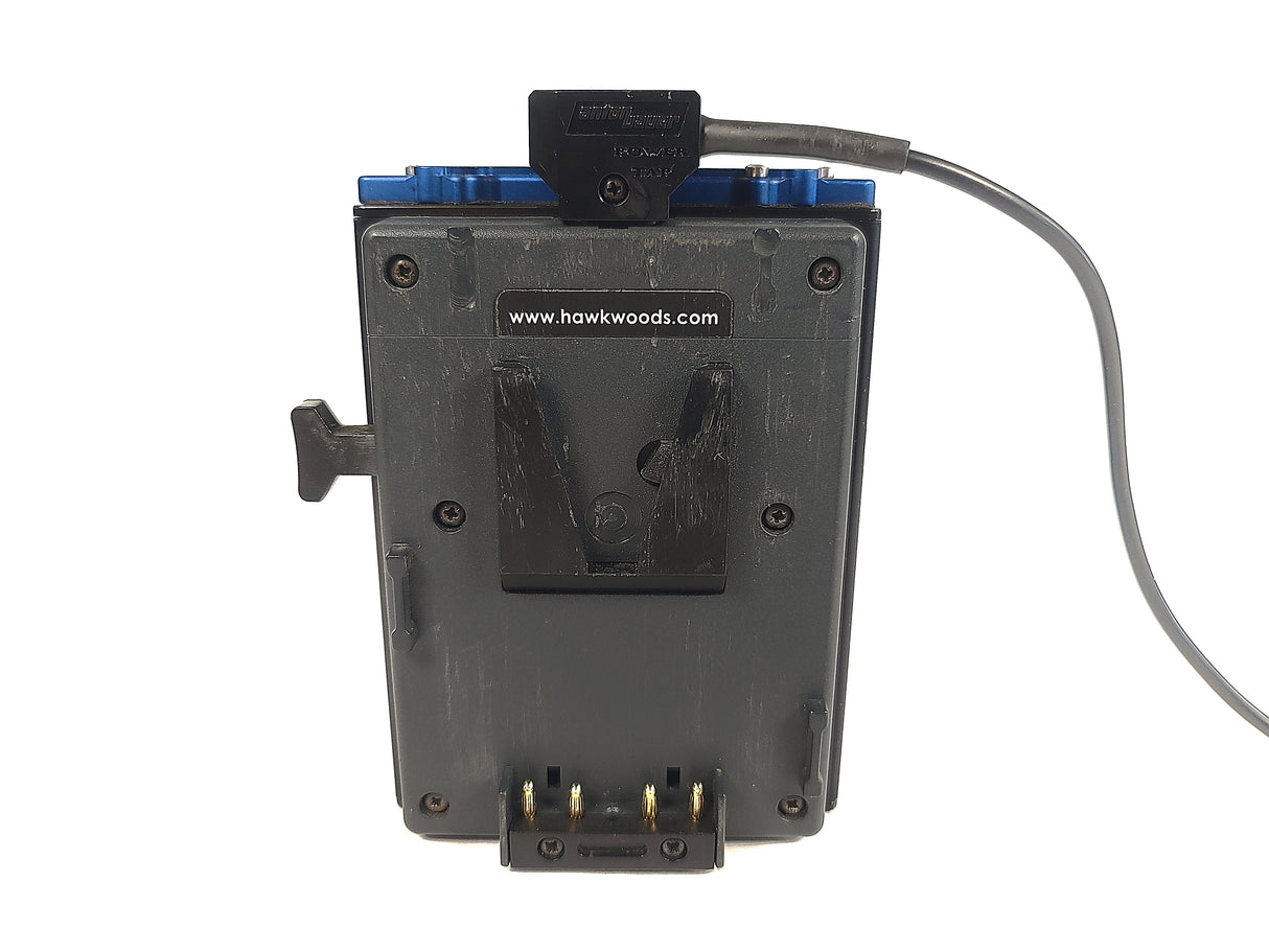 Hawk-Woods VL-RM8 V-Mount Power Holder for Slot-Mount Wireless Receiver w/ Lectrosonics SNY Plate, 25-Pin Sub-D Connector & Anton Bauer Power Tap