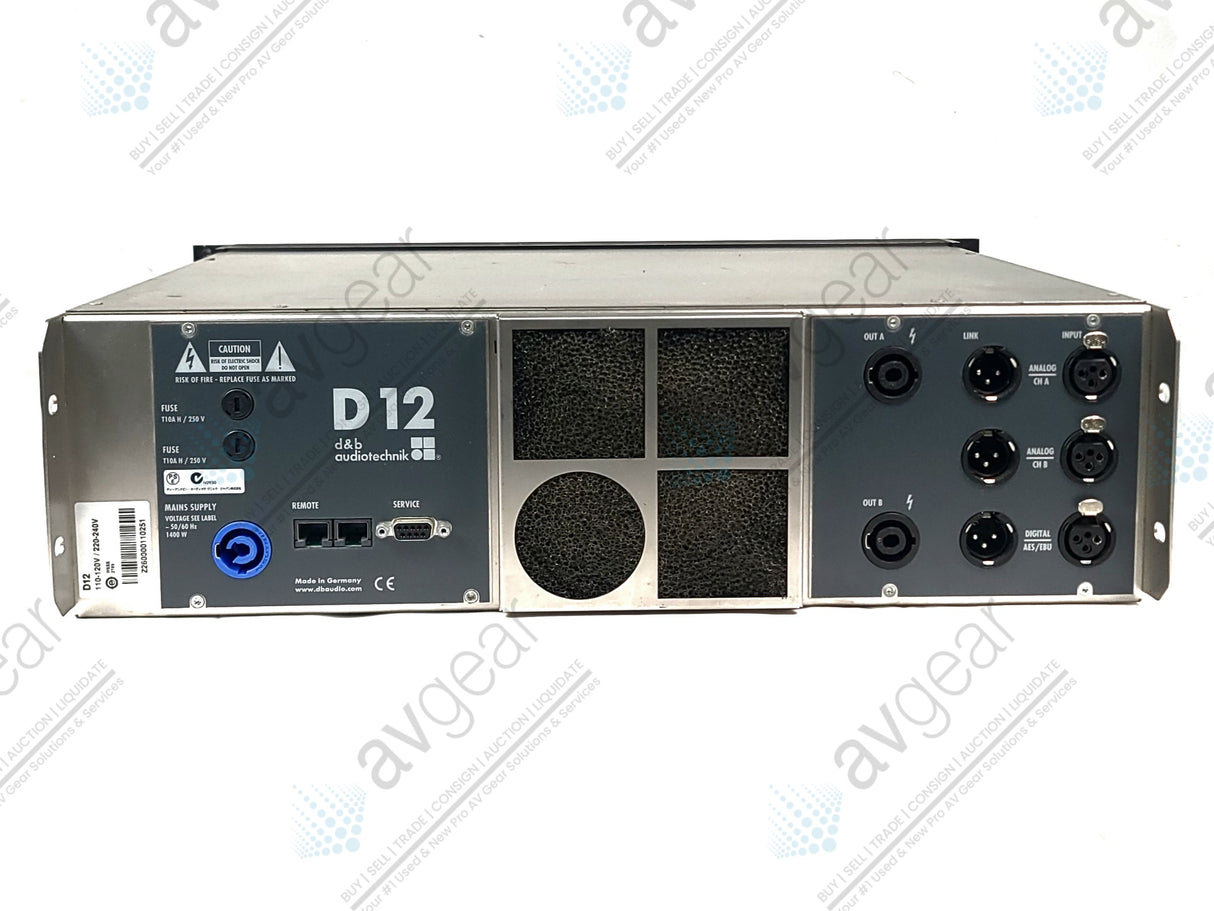 D&B Audiotechnik D12 Amplifier V2.31