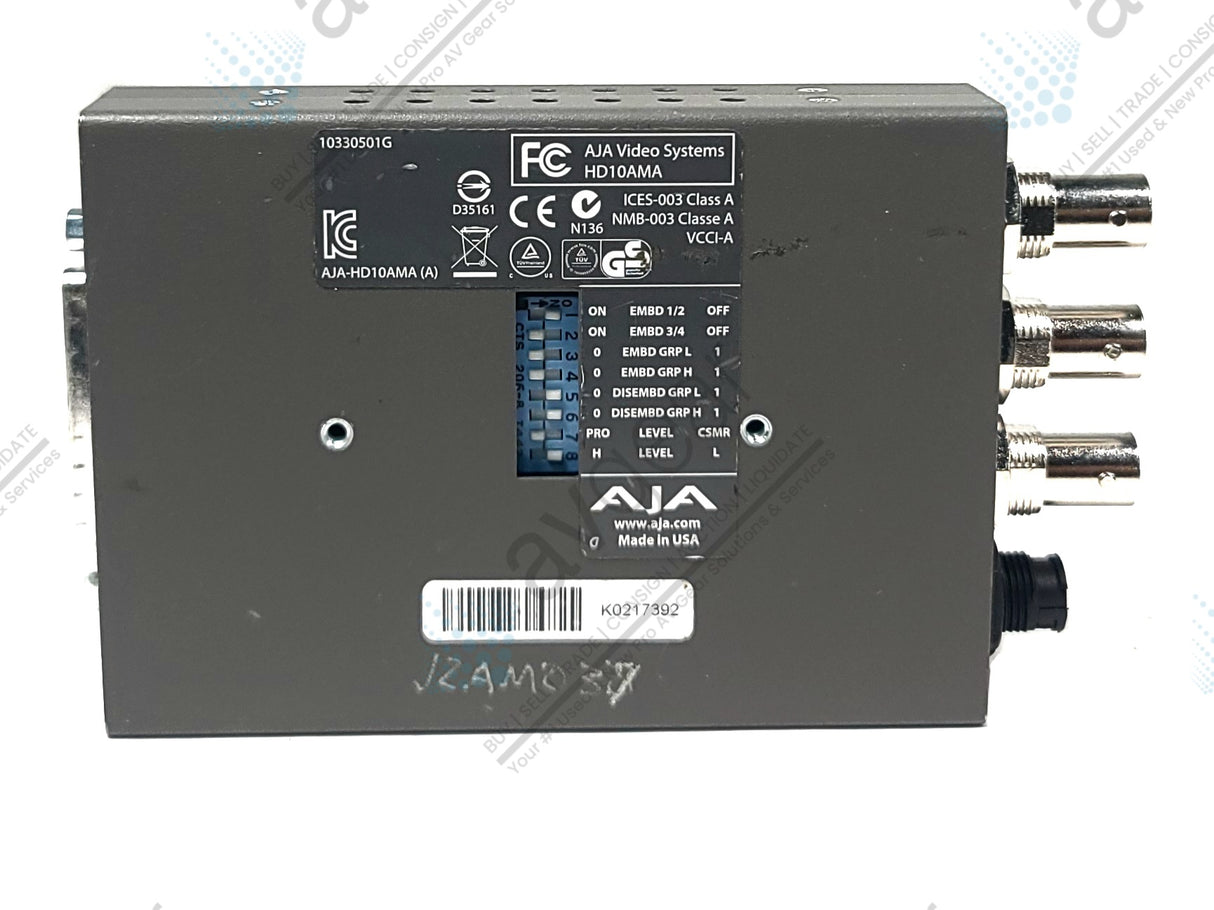 AJA HD10AMA HD/SD-SDI 4 Channel Analog Audio Embedder/Disembedder