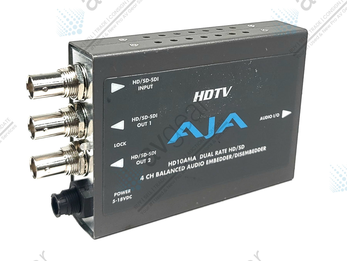 AJA HD10AMA HD/SD-SDI 4 Channel Analog Audio Embedder/Disembedder w/ Breakout Cable