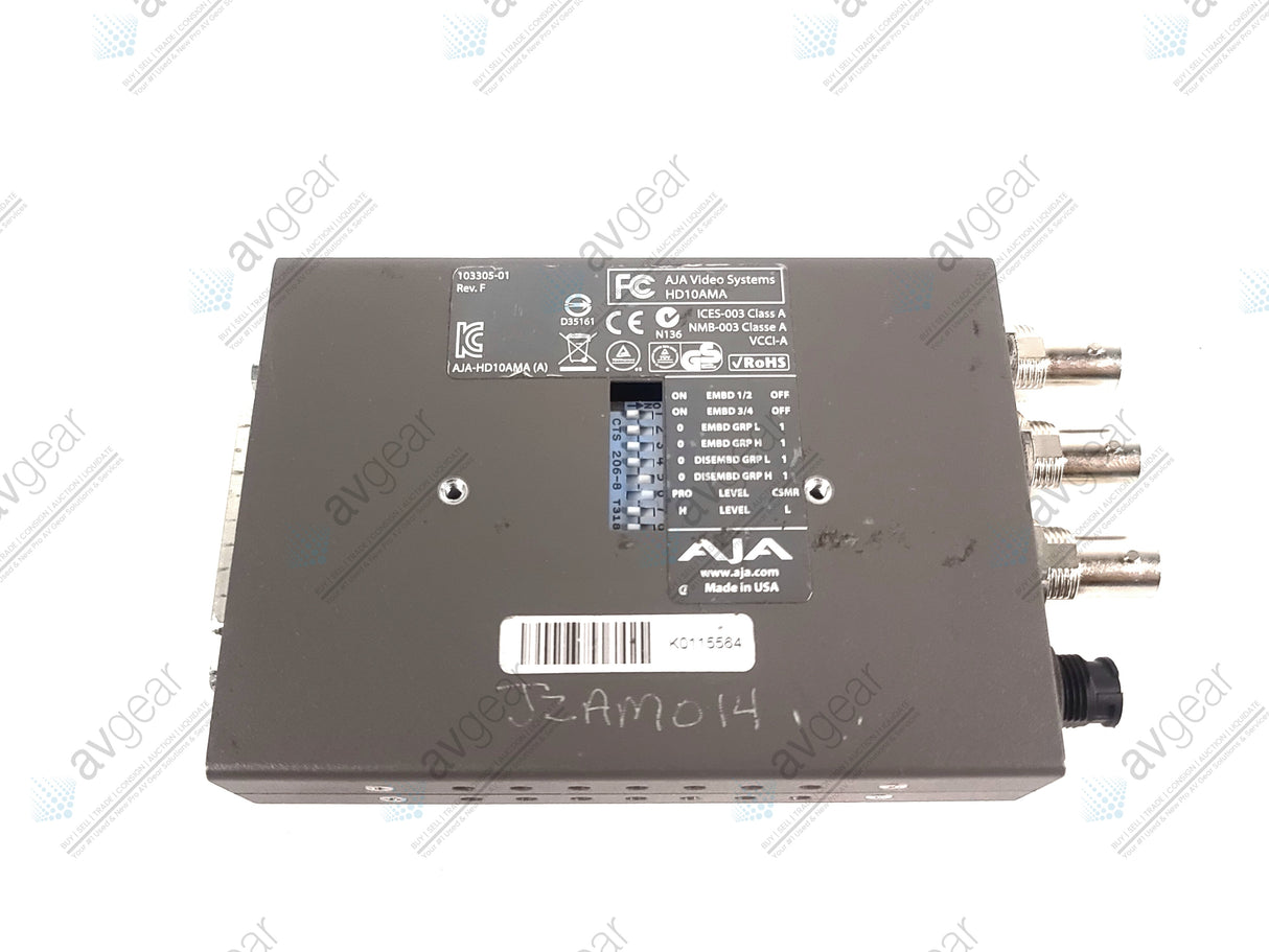 AJA HD10AMA HD/SD-SDI 4 Channel Analog Audio Embedder/Disembedder