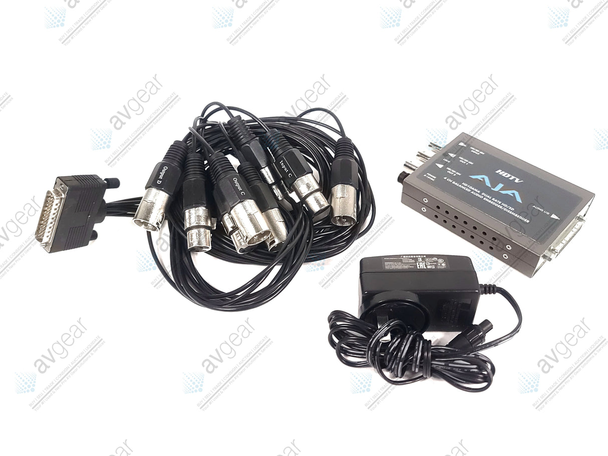 AJA HD10AMA HD/SD-SDI 4 Channel Analog Audio Embedder/Disembedder w/ Breakout Cable