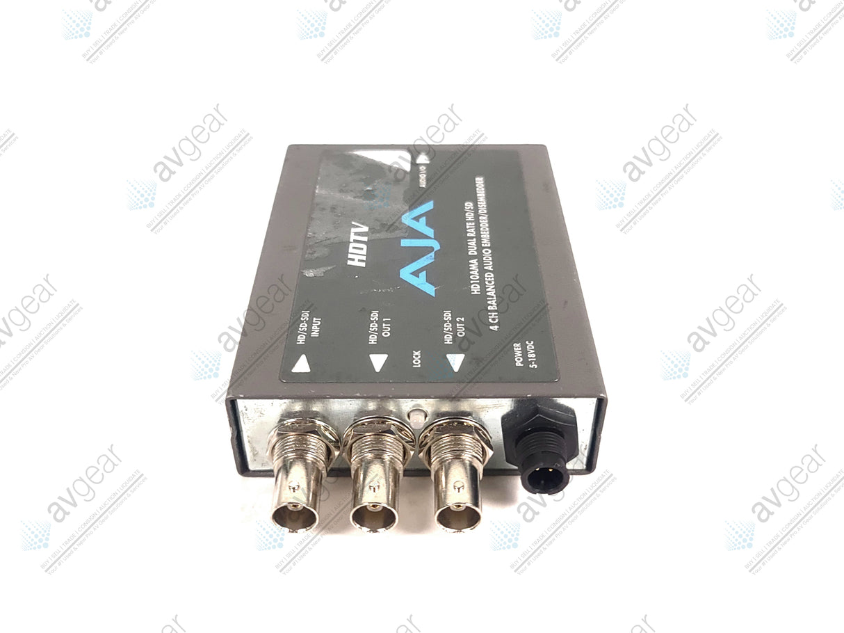 AJA HD10AMA HD/SD-SDI 4 Channel Analog Audio Embedder/Disembedder w/ Breakout Cable