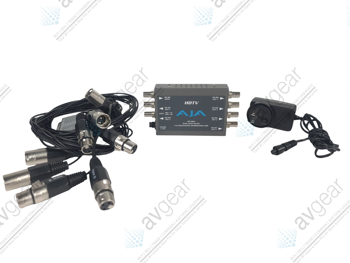 AJA HD10AMA HD/SD-SDI 4 Channel Analog Audio Embedder/Disembedder w/ Breakout Cable