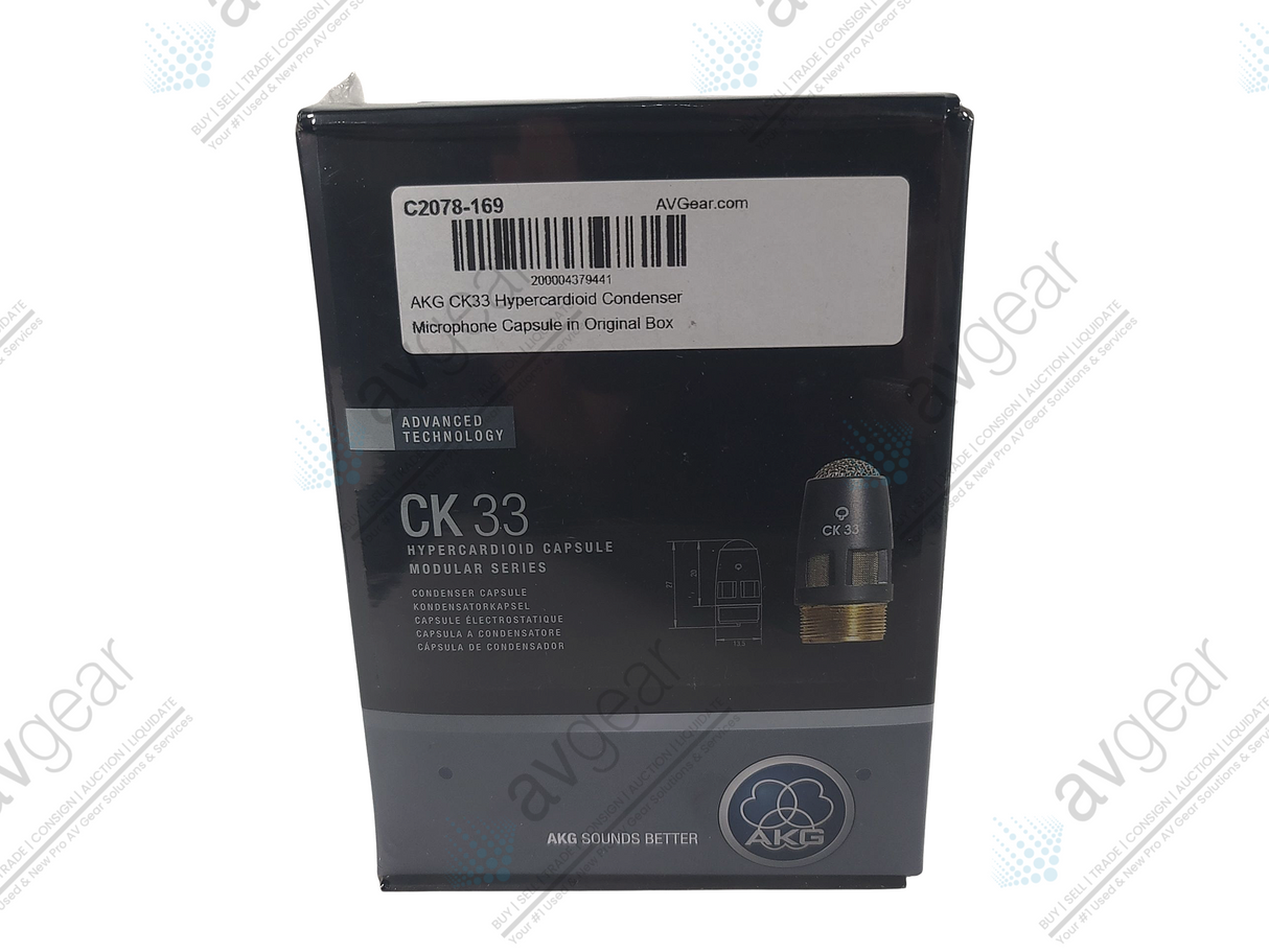 AKG CK33 Hypercardioid Condenser Microphone Capsule (NEW) in Original Box