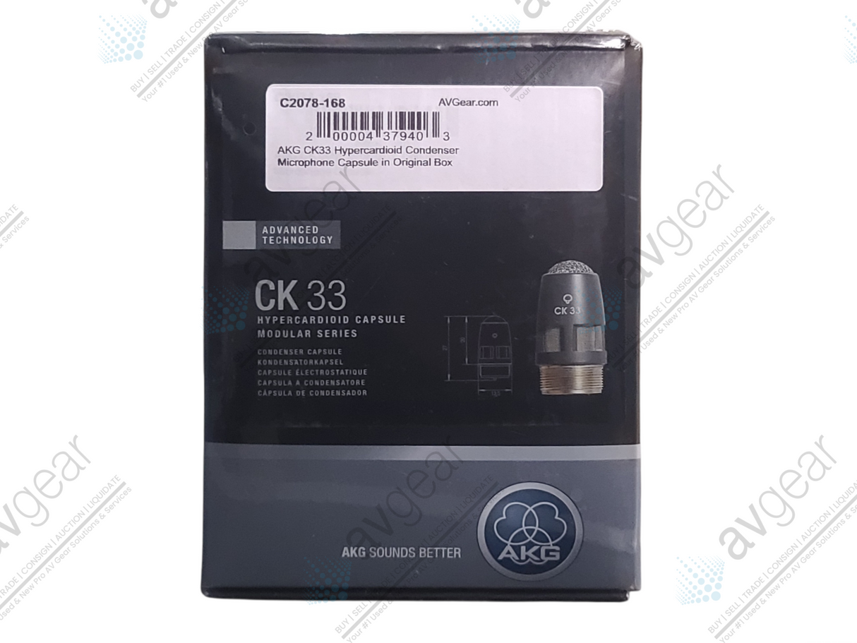 AKG CK33 Hypercardioid Condenser Microphone Capsule (NEW) in Original Box
