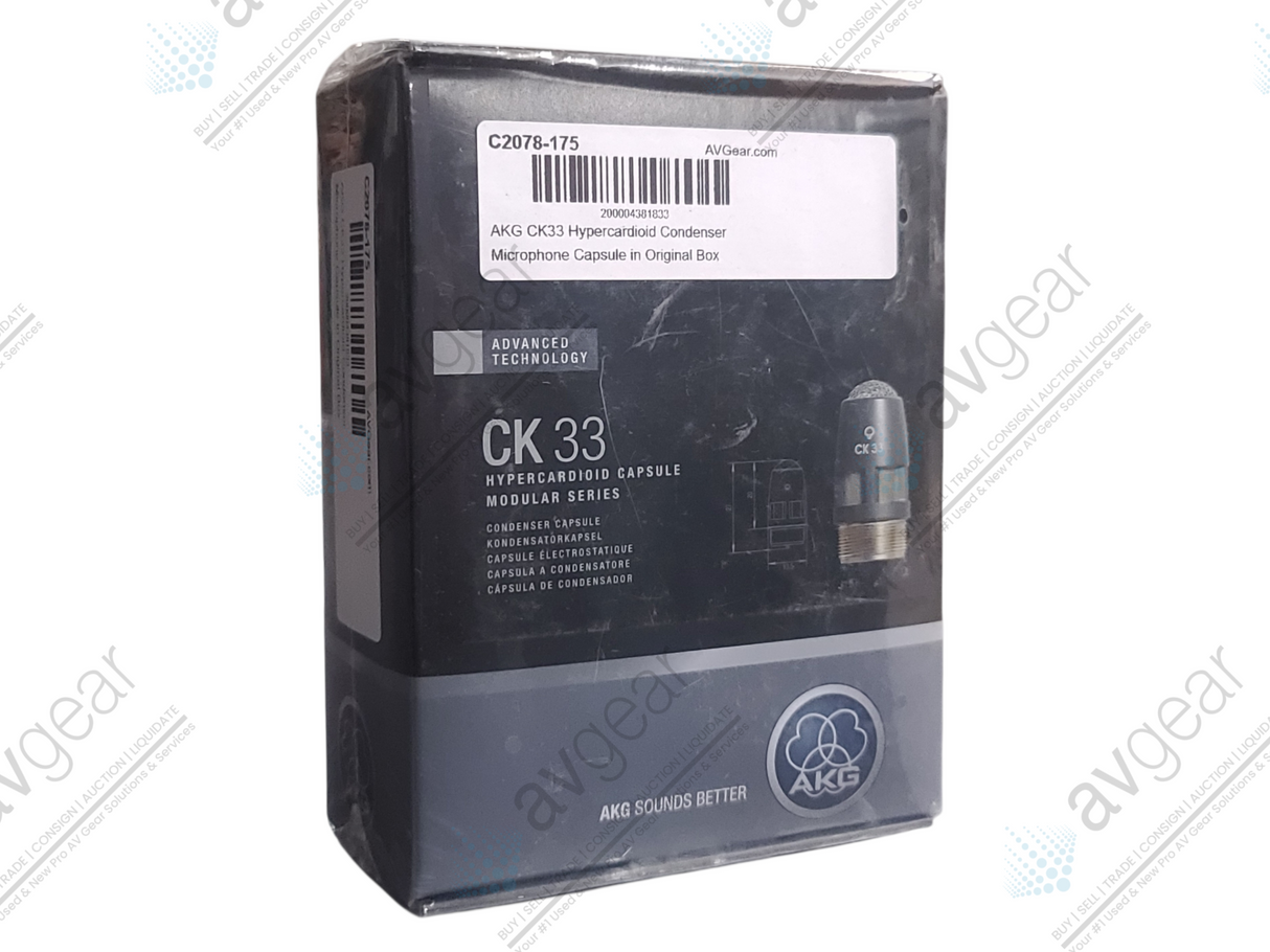 AKG CK33 Hypercardioid Condenser Microphone Capsule (NEW) in Original Box
