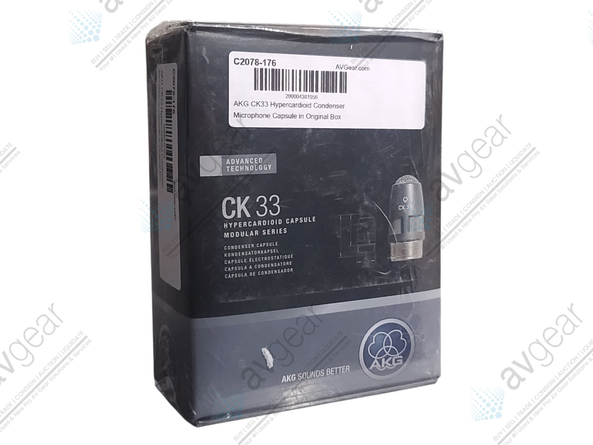 AKG CK33 Hypercardioid Condenser Microphone Capsule (NEW) in Original Box