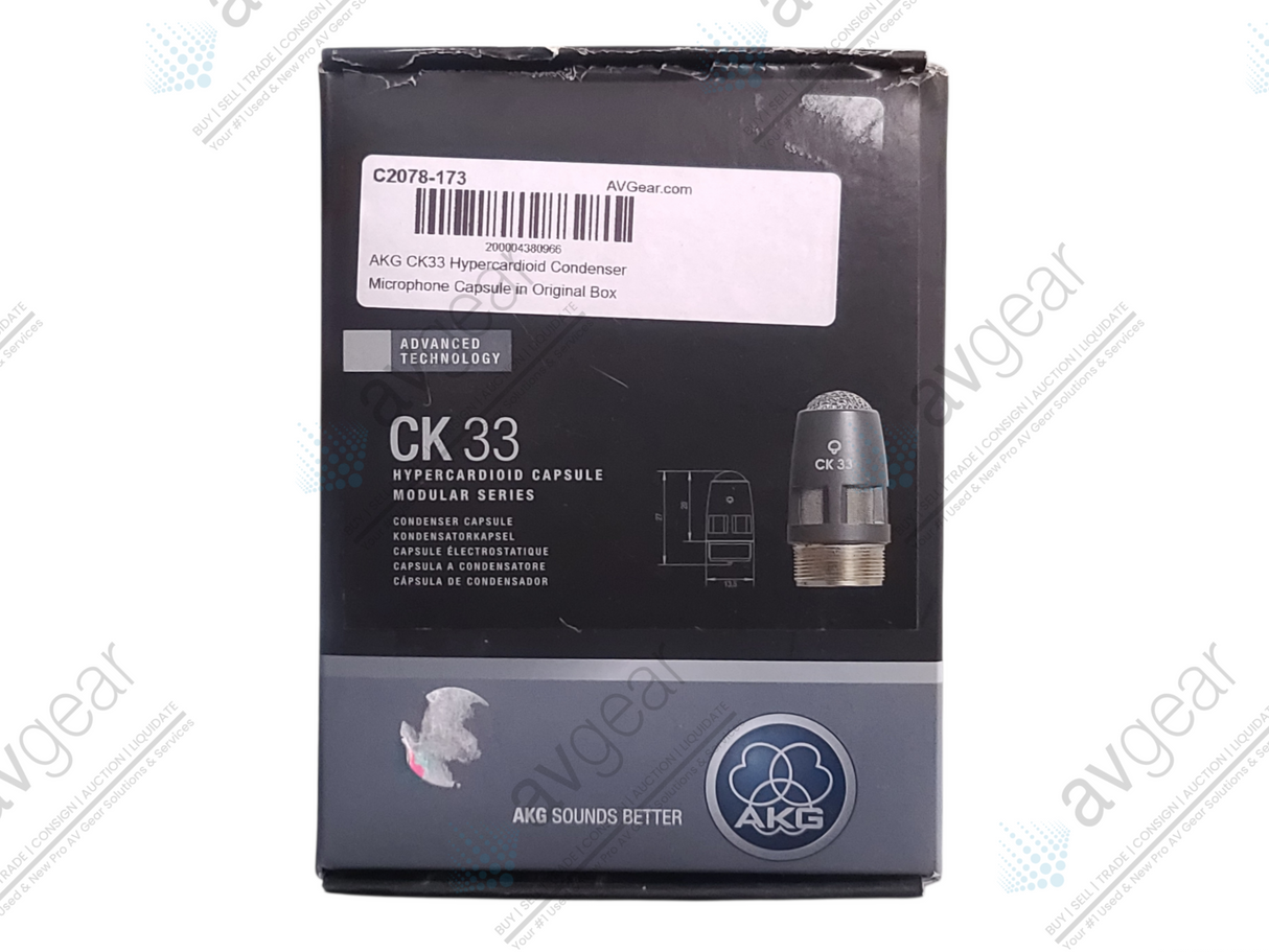 AKG CK33 Hypercardioid Condenser Microphone Capsule in Original Box