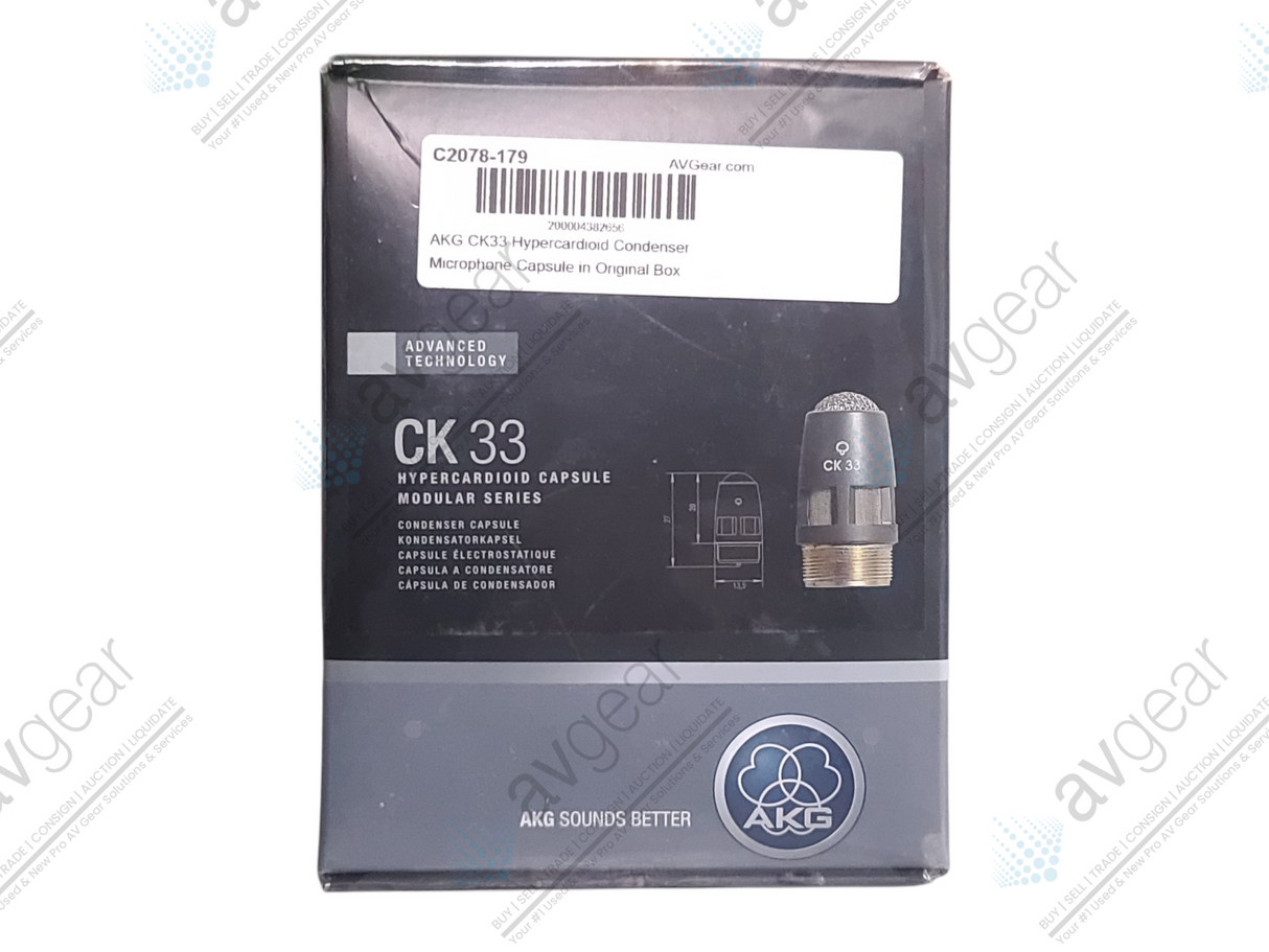 AKG CK33 Hypercardioid Condenser Microphone Capsule (NEW) in Original Box