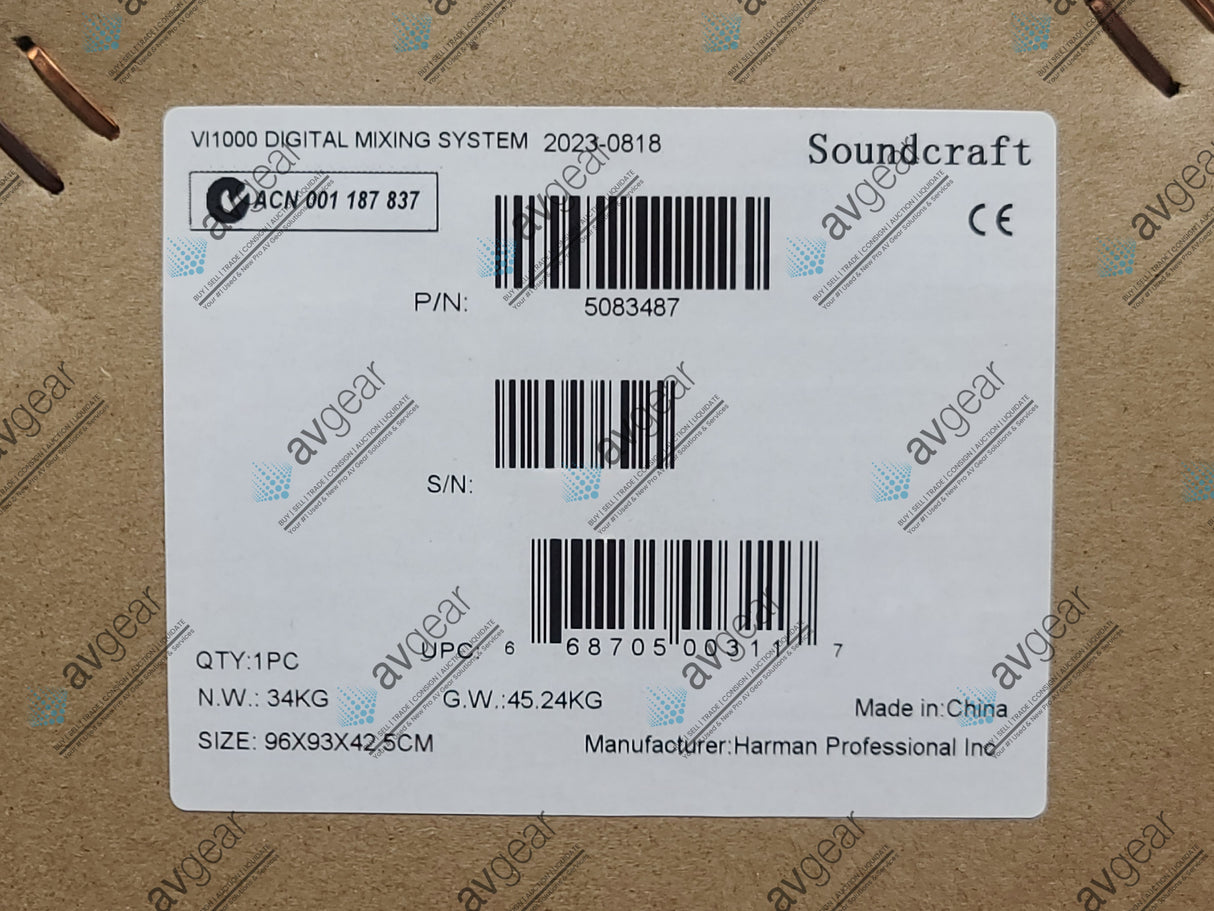 (NEW) SoundCraft Vi1000 96-Channel Compact Vi Series Digital Mixing Console 5083487 (Manufacturer Warranty)