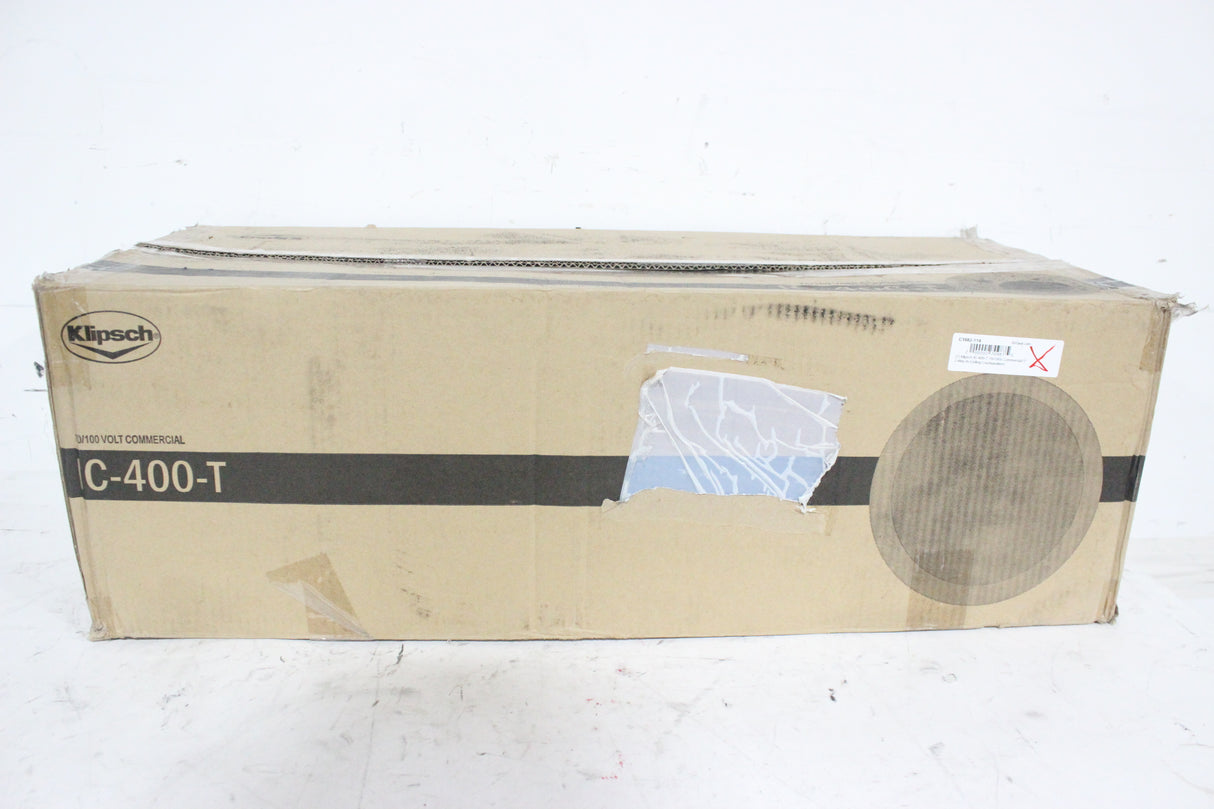 (2) Klipsch IC-400-T 70/100V Commercial 5" 2-Way In-Ceiling Loudspeakers (NEW-OPENED BOX)