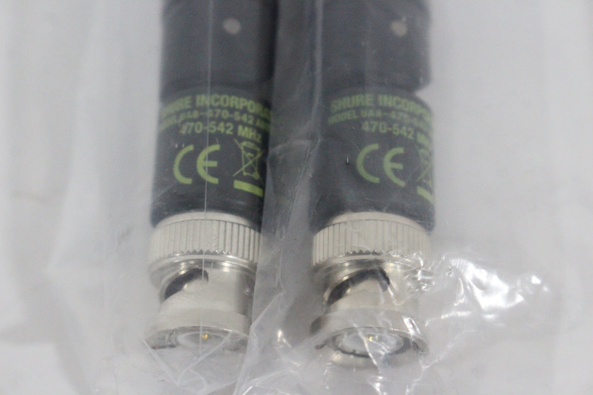 (2) Shure UA8-470-542 1/2 Wave Omnidirectional Receiver Antennas (470-542 MHz)