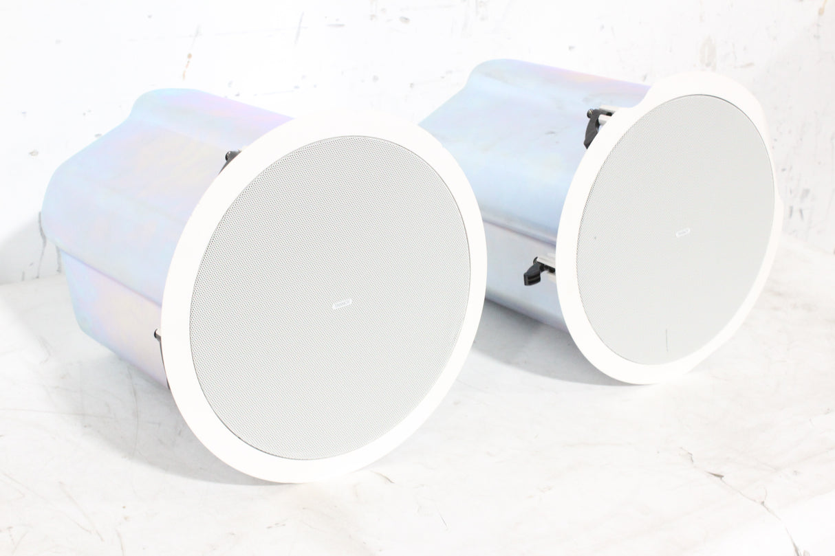 (2) Tannoy CMS 801DC BM Ceiling Monitor Loud Speakers w/ (2) Cut Out Templates