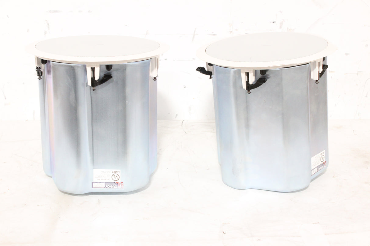 (2) Tannoy CMS 801DC BM Ceiling Monitor Loud Speakers w/ (2) Cut Out Templates