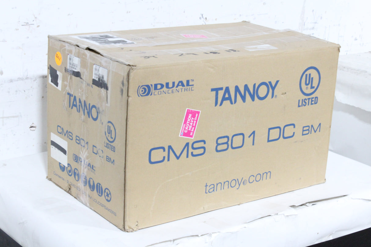 (2) Tannoy CMS 801DC BM Ceiling Monitor Loud Speakers w/ (2) Cut Out Templates