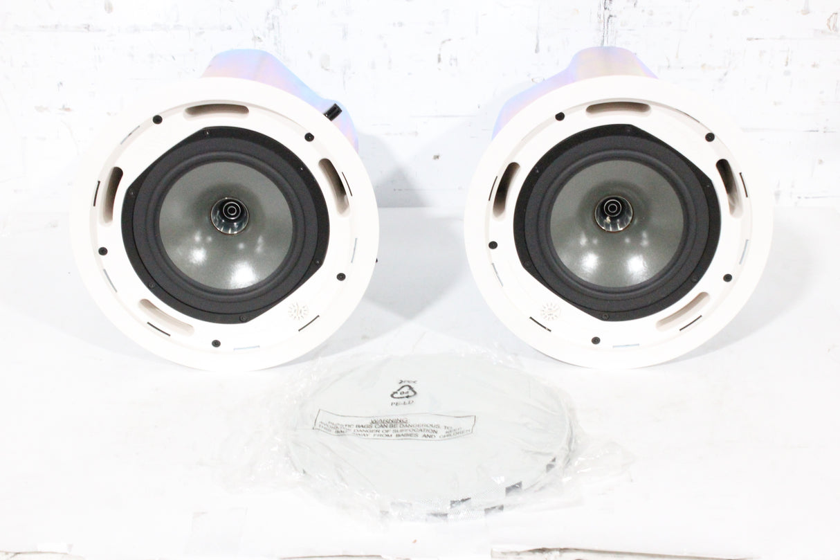 (2) Tannoy CMS 801DC BM Ceiling Monitor Loud Speakers w/ (2) Grilles
